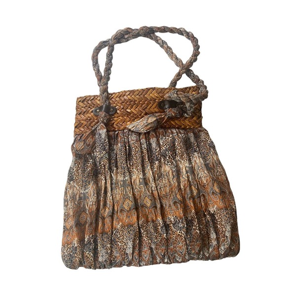 Cappelli Straworld Handbag Fabric Multi Colored Boho Purse - Picture 2 of 12